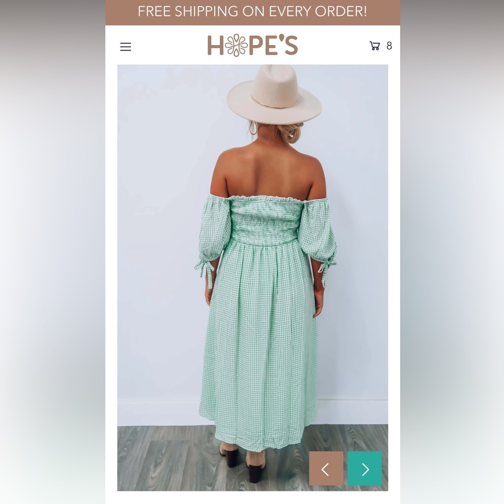 Green&white dress - Picture 3 of 10